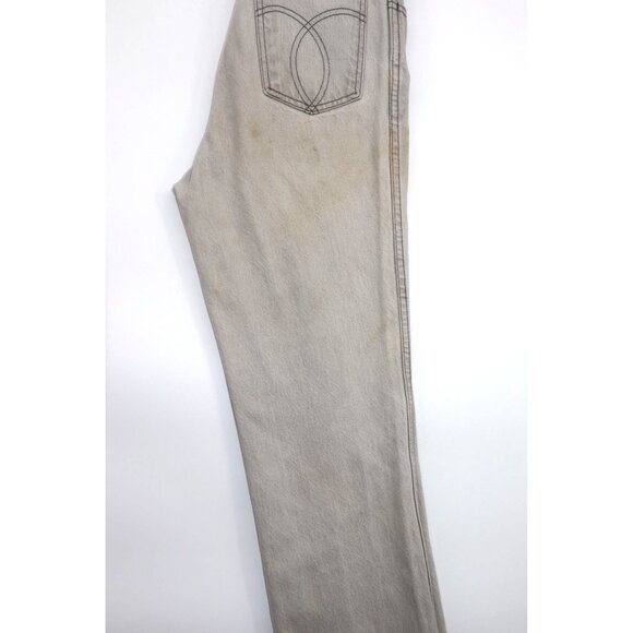 Retro Sasson Mens Light Faded Denim Jeans 1980s Vintage Straight Leg Distressed - Picture 12 of 14